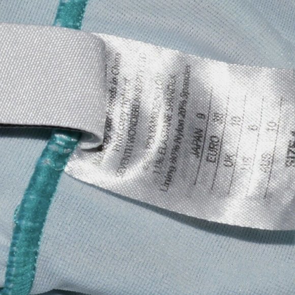 SEVENTH WONDERLAND SIZE 6 S SMALL BLUE TURQUOISE CUT OUTS 1 PC HALTER SWIMSUIT - Picture 5 of 6